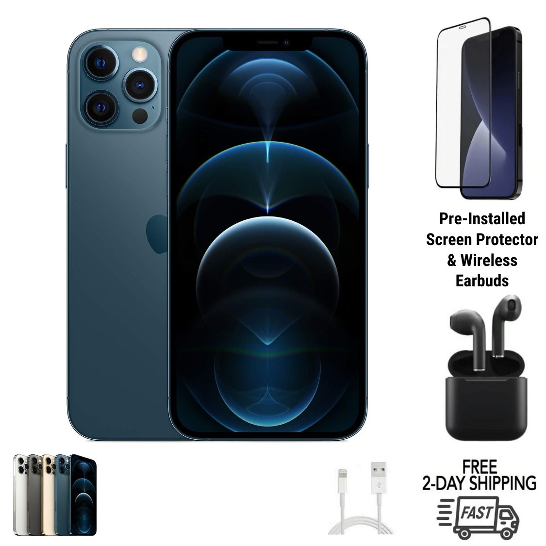 Certified iPhone 12 Pro Max smartphone – Free 2-Day US Shipping