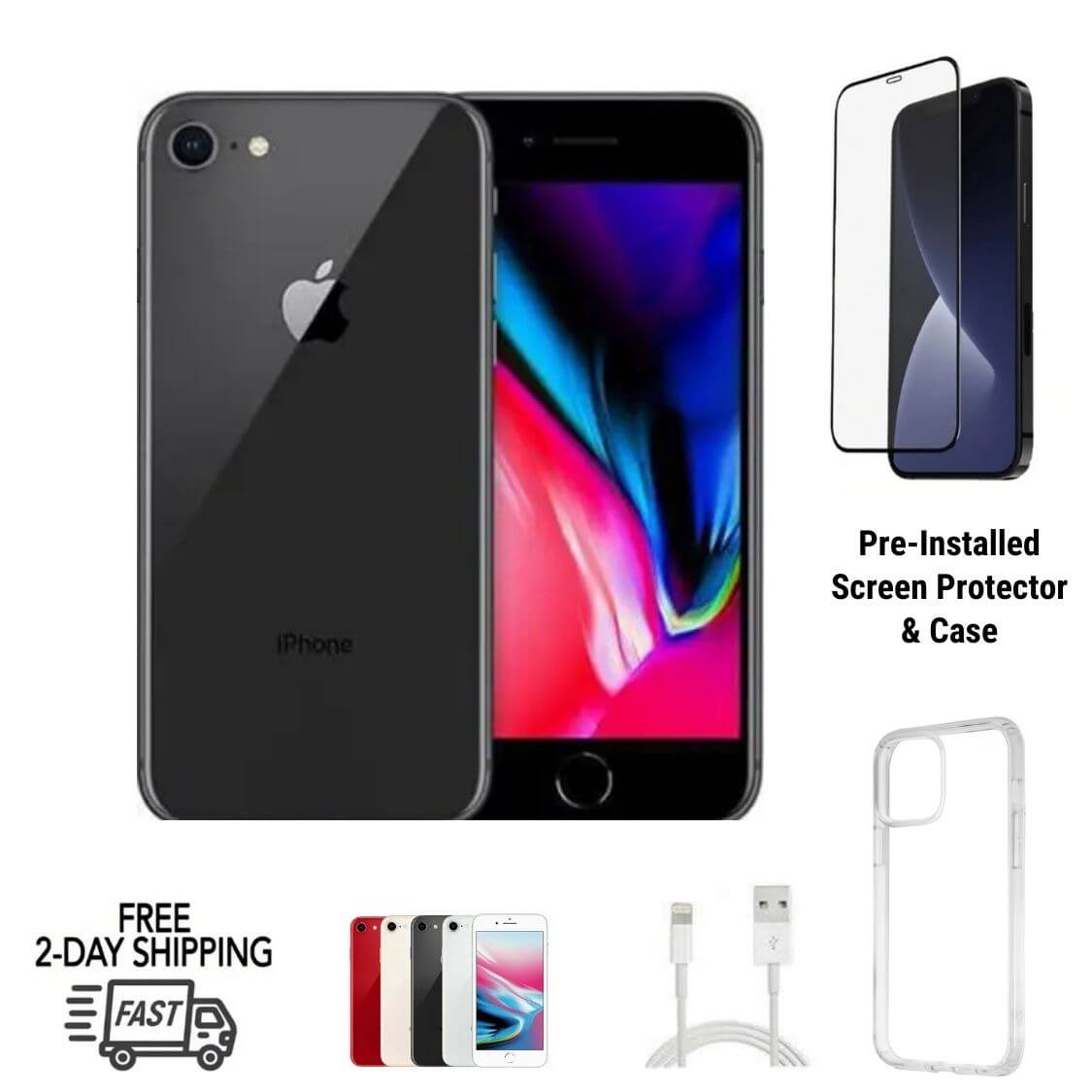 Certified iPhone 8 Unlocked smartphone – Free 2-Day US Shipping