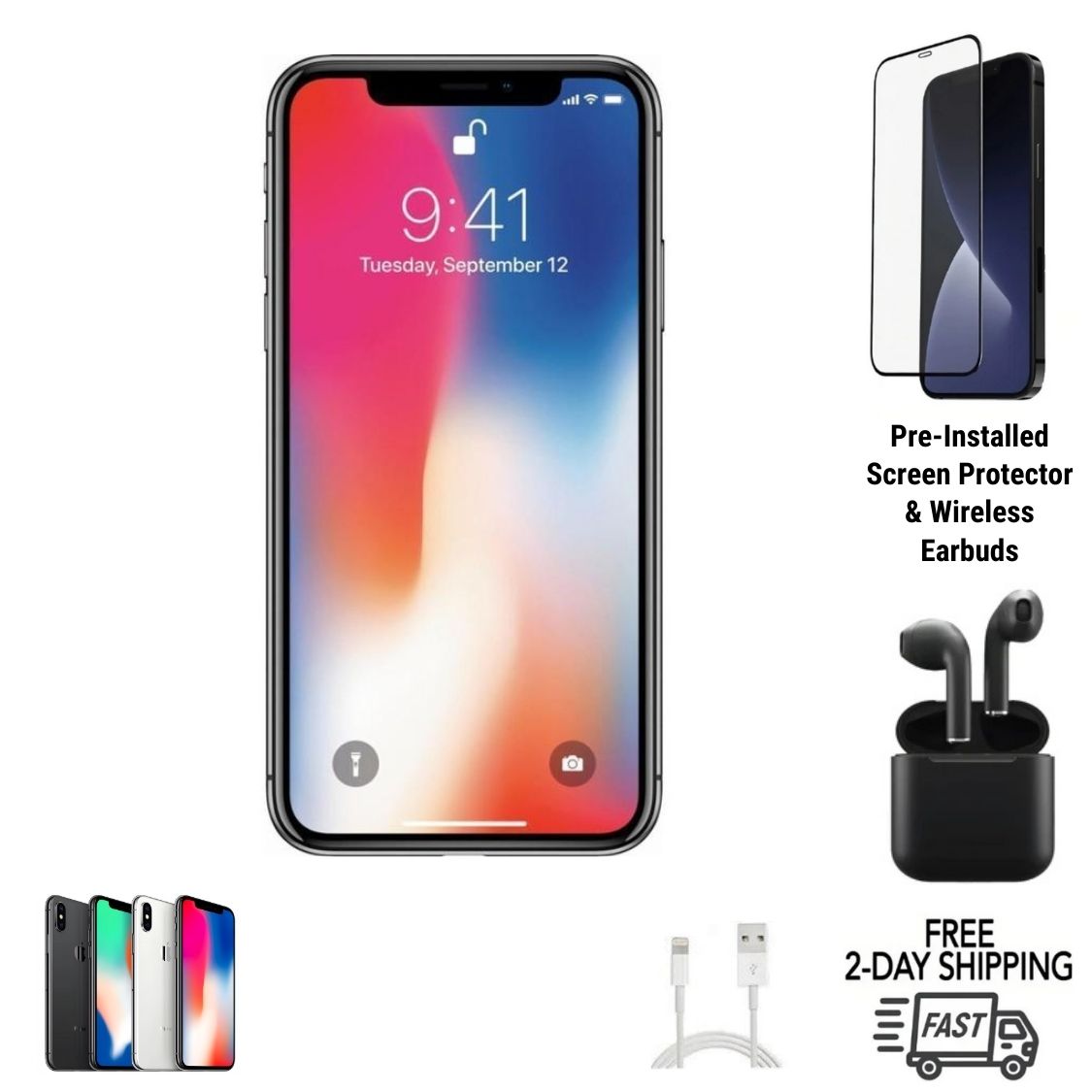 Certified iPhone X |Unlocked smartphone – Free 2-Day US Shipping